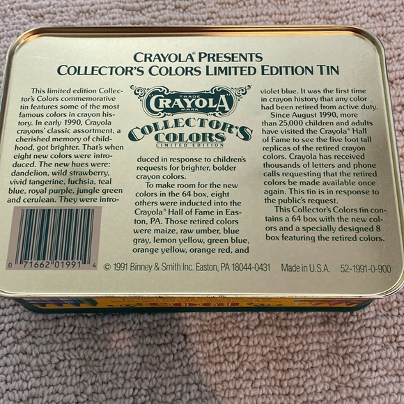 Vintage 1990 Crayola Collector's Colors Limited Edition Tin, 72 Colors - Picture 7 of 11